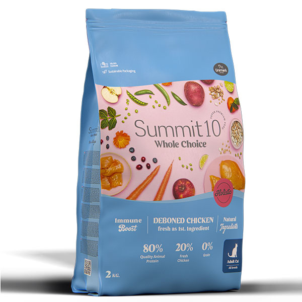 Summit10 Chat Adulte – Croquettes Poulet & Saumon (Sans Céréales, Monoprotéique)