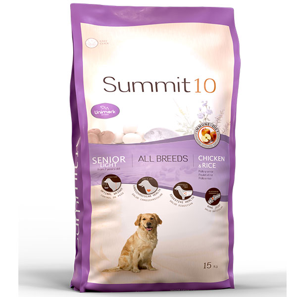 Summit10 Medium & Maxi Senior con Pollo e Riso – Crocchette leggere per cani anziani