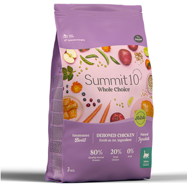Summit10 Gatto Cucciolo – Crocchette al Pollo Fresco e Salmone Grain-Free