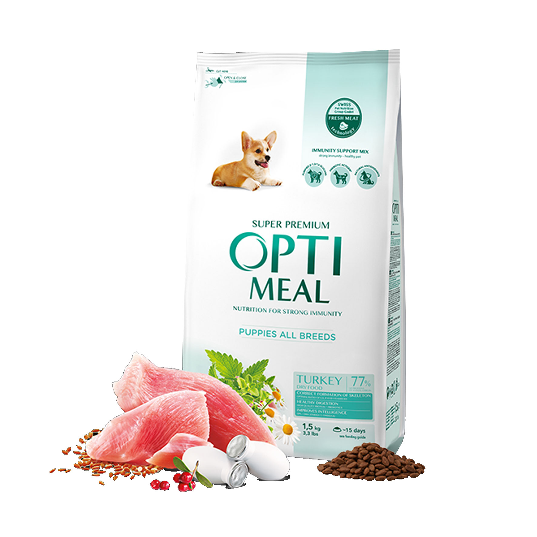 Dry dog food for puppies of all breeds - TURKEY