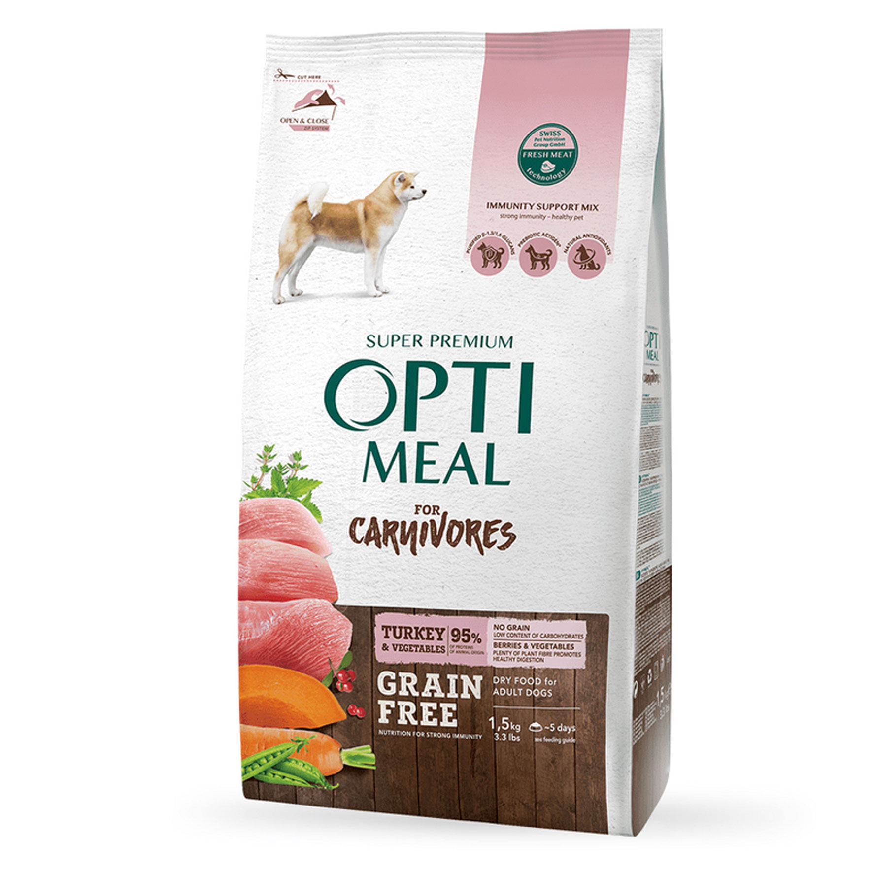 OPTIMEAL ADULT DOG GRAIN FREE TURKEY