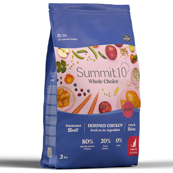 Summit10 Gatto Adulto – Crocchette al Pollo disossato e Salmone Grain-Free STERILIZZATI