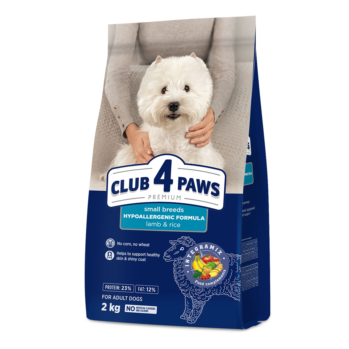 CLUB 4 PAWS Adulto taglia piccola AGNELLO e RISO
