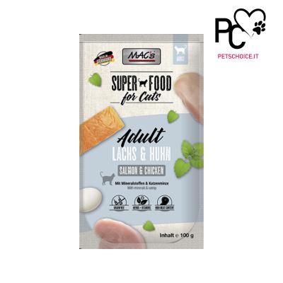 MAC'S MOIST CAT GRAIN FREE PUOCHPACK - SALMON AND POULTRY - 100GR