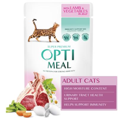 OPTIMEAL CAT  with lamb and veggies in jelly 