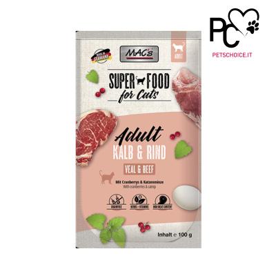 MAC'S MOIST CAT GRAIN FREE POUCHPACK - VEAL & BEEF with CRANBERRY - 100G