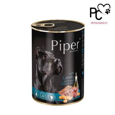 Piper umido cane Agnello carote e riso nero