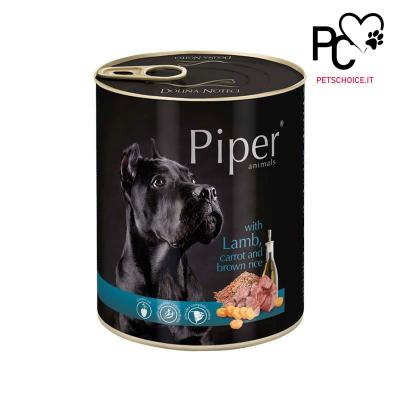 Piper umido cane Agnello carote e riso nero