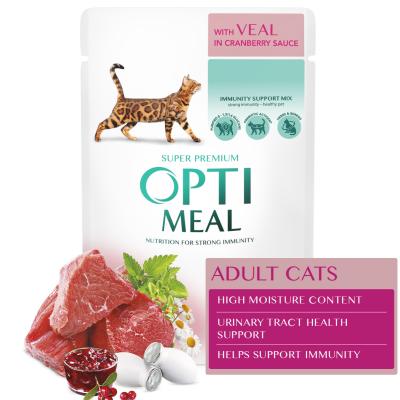 OPTIMEAL CAT  with veal in cranberry sauce