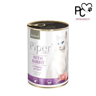 Piper sterilized wet cat food with Rabbit